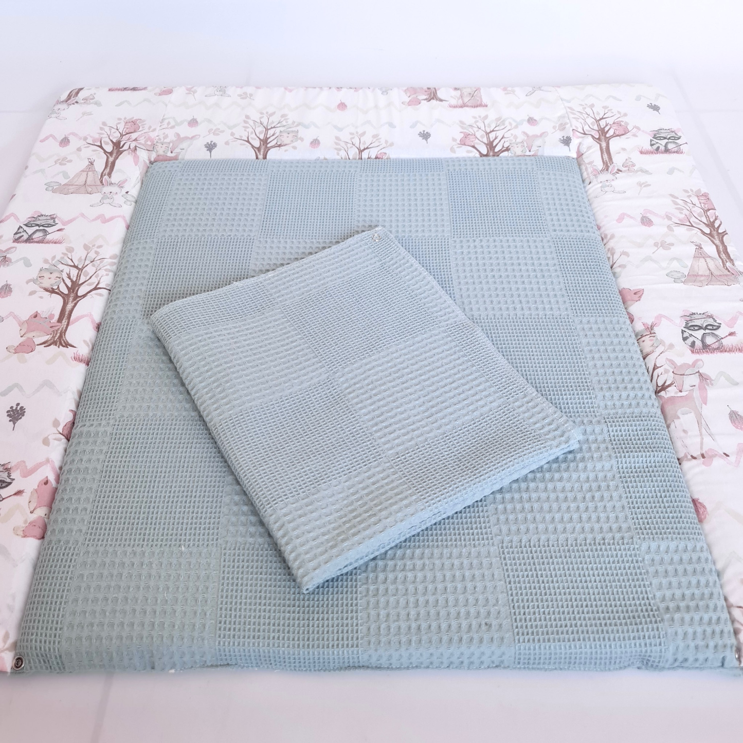 changing mat petrol blue forest friends