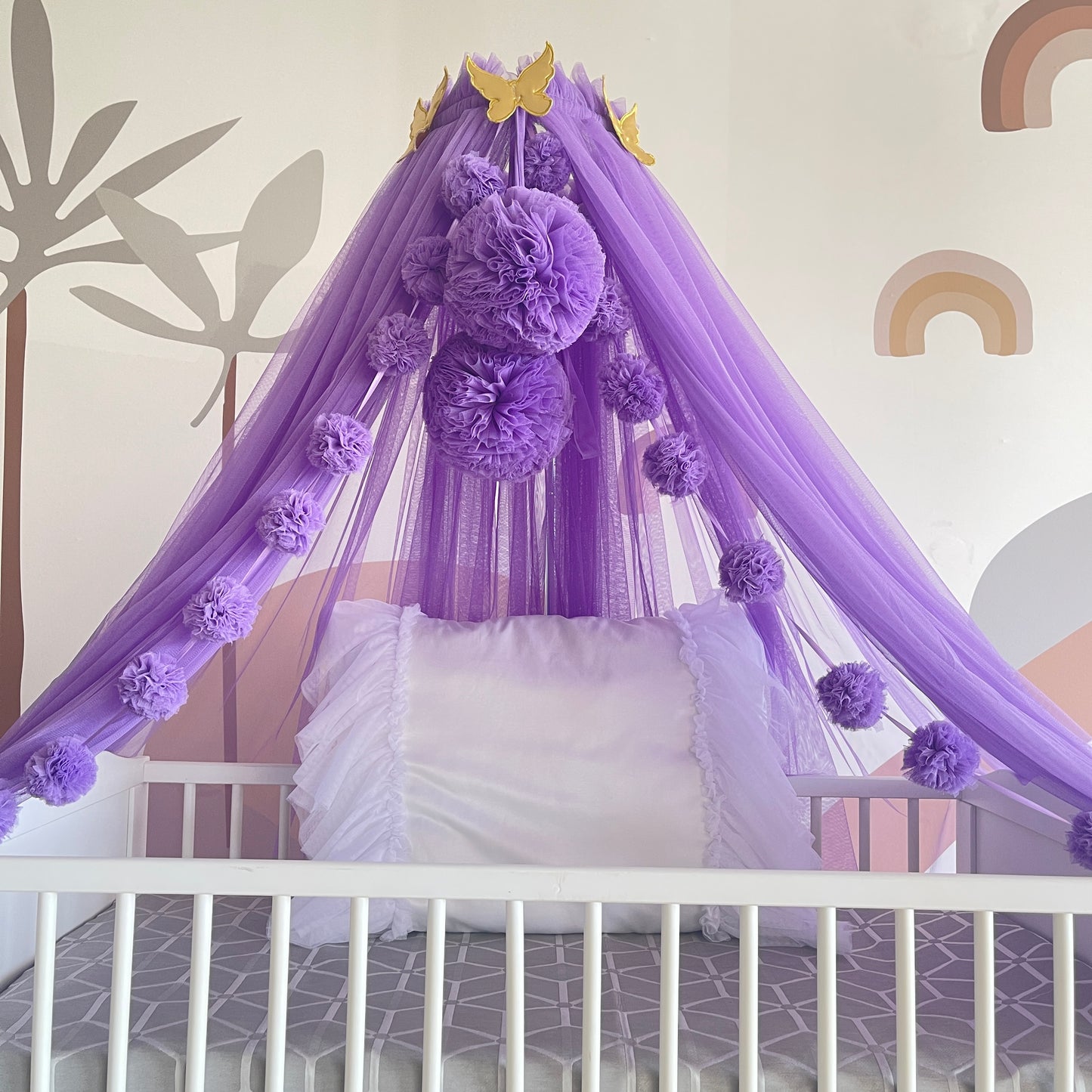 purple bed canopy