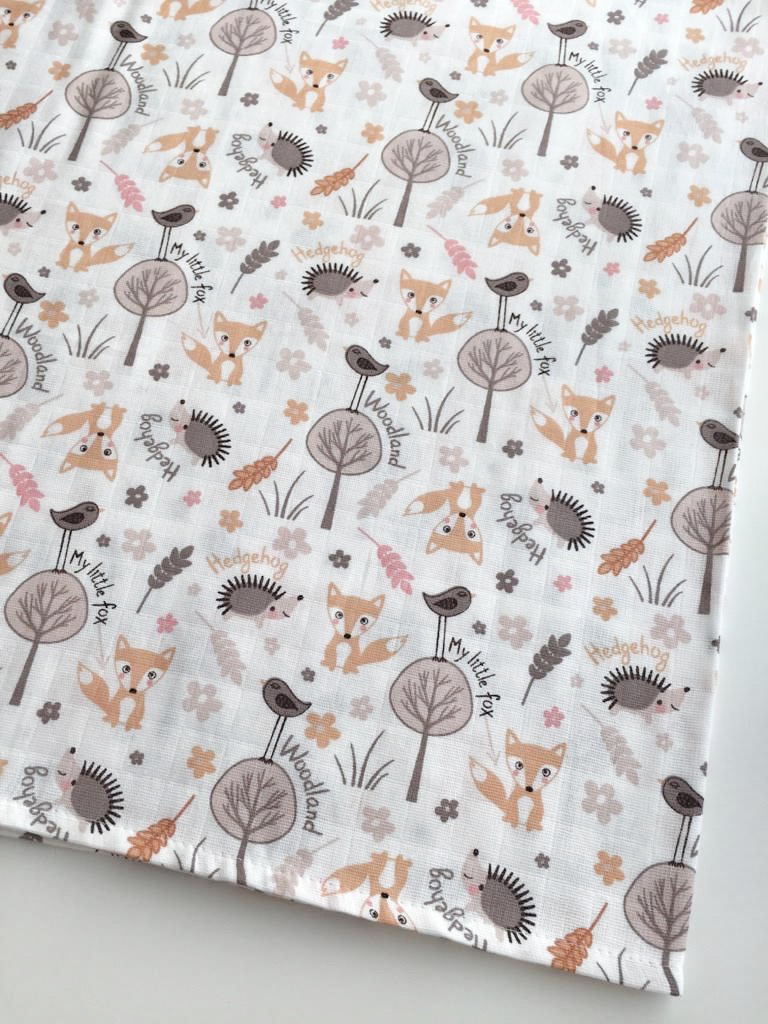 XL muslin cloth orange fox