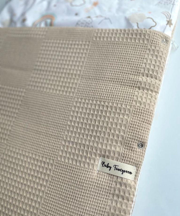 2in1 Wrap Blanket for Baby Car Seat / Baby Sleeping Bag Beige Rainbow