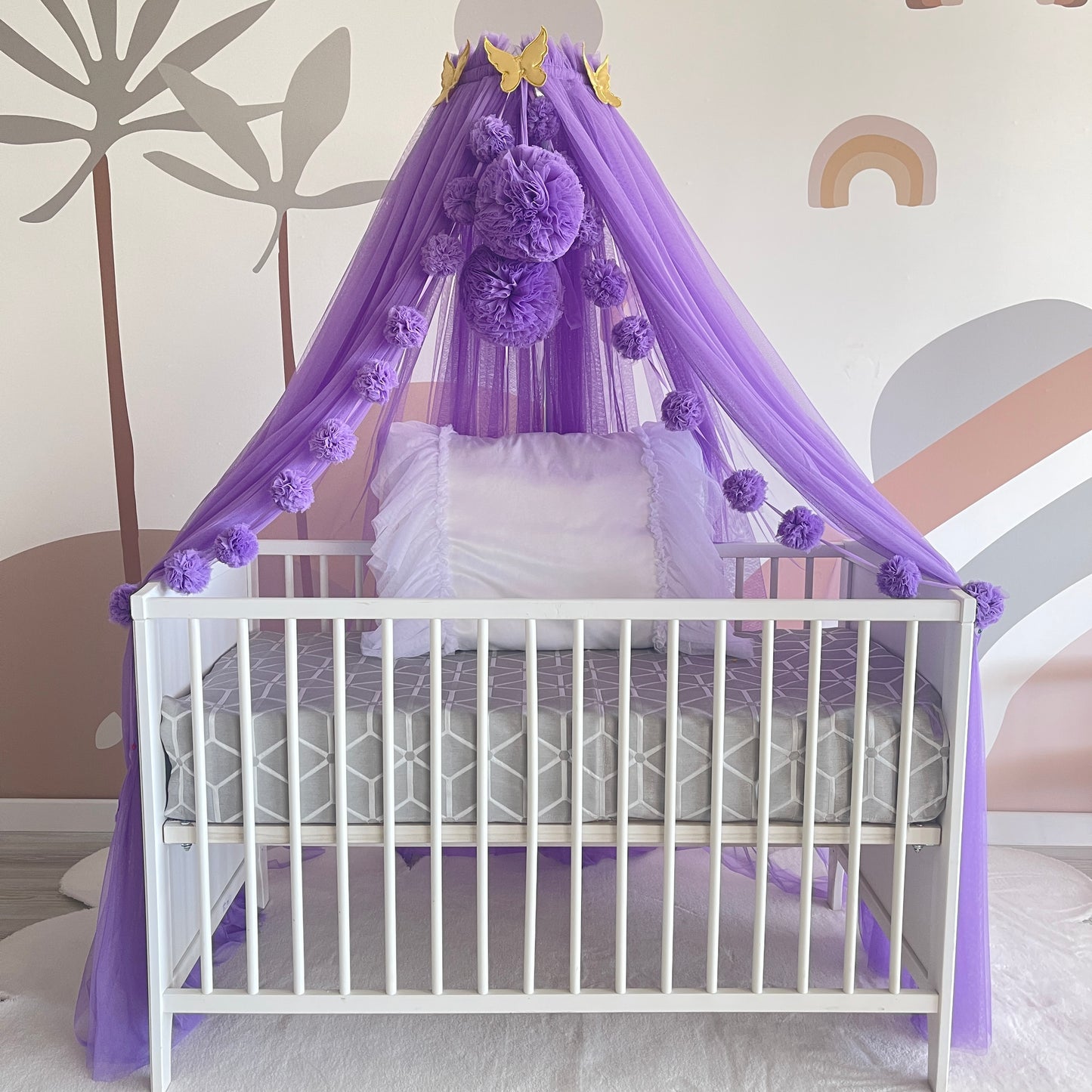 purple bed canopy