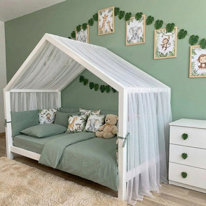 house bed - canopy beige 