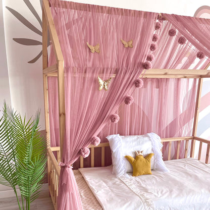 house bed - canopy old pink 
