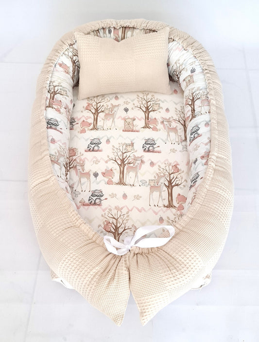 Babynestchen Beige Boho Waldtiere