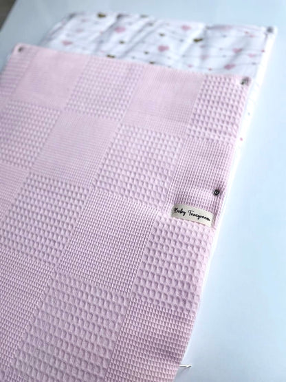 2in1 wrap for baby car seat / baby sleeping bag pink hearts