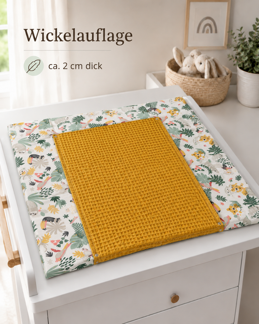 changing mat mustard yellow jungle