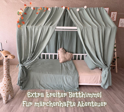 Muslin house bed - canopy khaki 