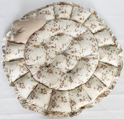 Velvet 2in1 play mat / baby nest beige 