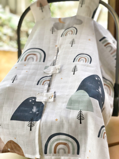 Baby Car Seat Set Rainbow and Mountains