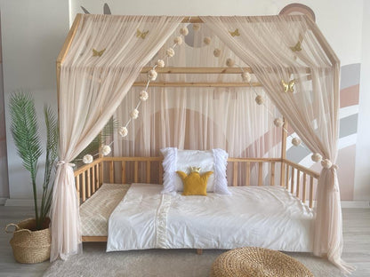 house bed - canopy beige 