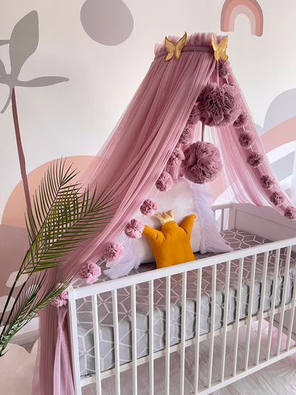 bed canopy old pink