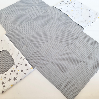 Diaper Bag with Changing Area Gray Stars Milky Way