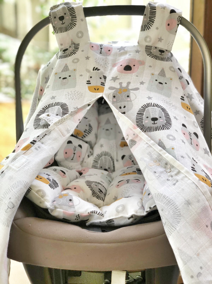 baby car seat set with animals