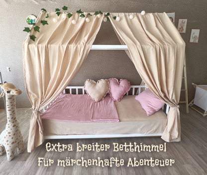 Muslin house bed - canopy beige 