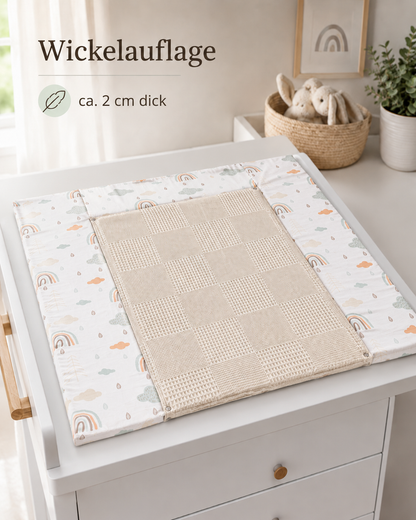Wickelauflage hellbeige Regenbogen