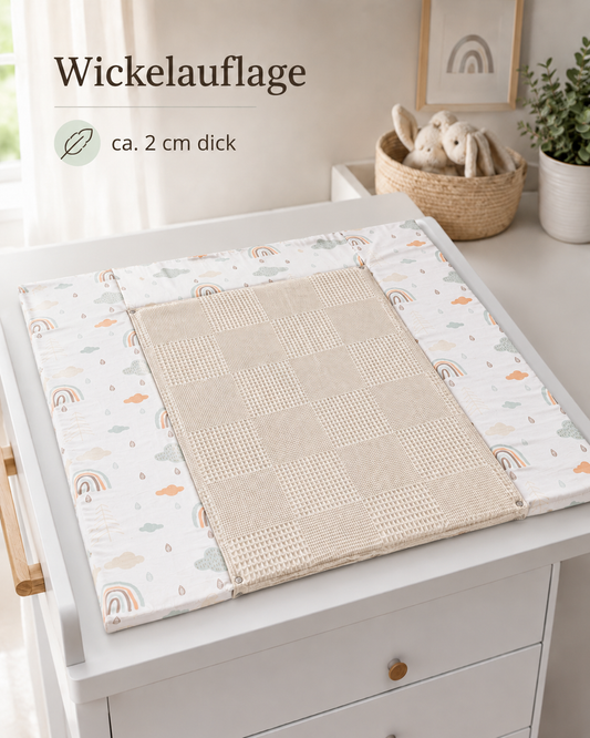 changing mat light beige rainbow