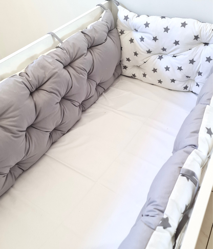 Bed border gray stars, bed linen