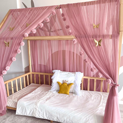 house bed - canopy old pink 
