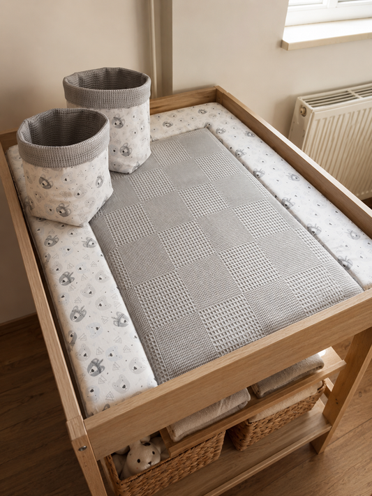 changing mat gray blue bears
