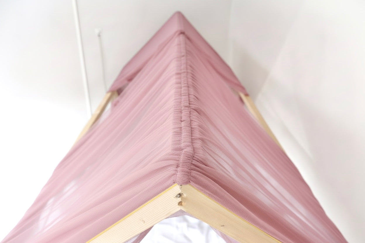 Gekräuselter Hausbett - Himmel altrosa