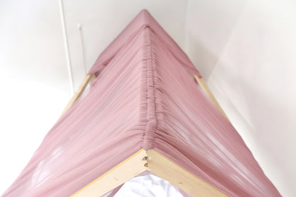 Gekräuselter Hausbett - Himmel altrosa