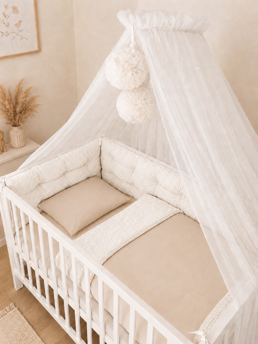 Bettumrandung beige creme, Bettwäsche