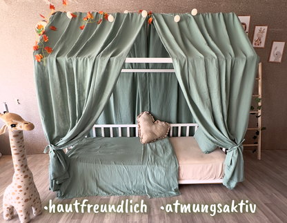 Muslin house bed - canopy khaki 