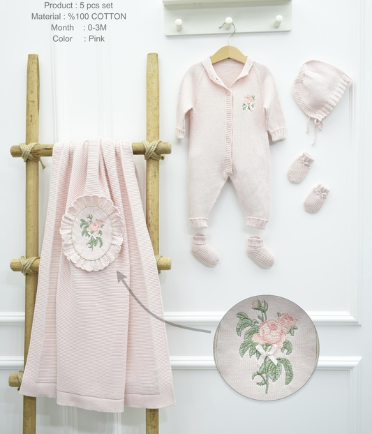 Baby Strickset für Mädchen 5-teilig