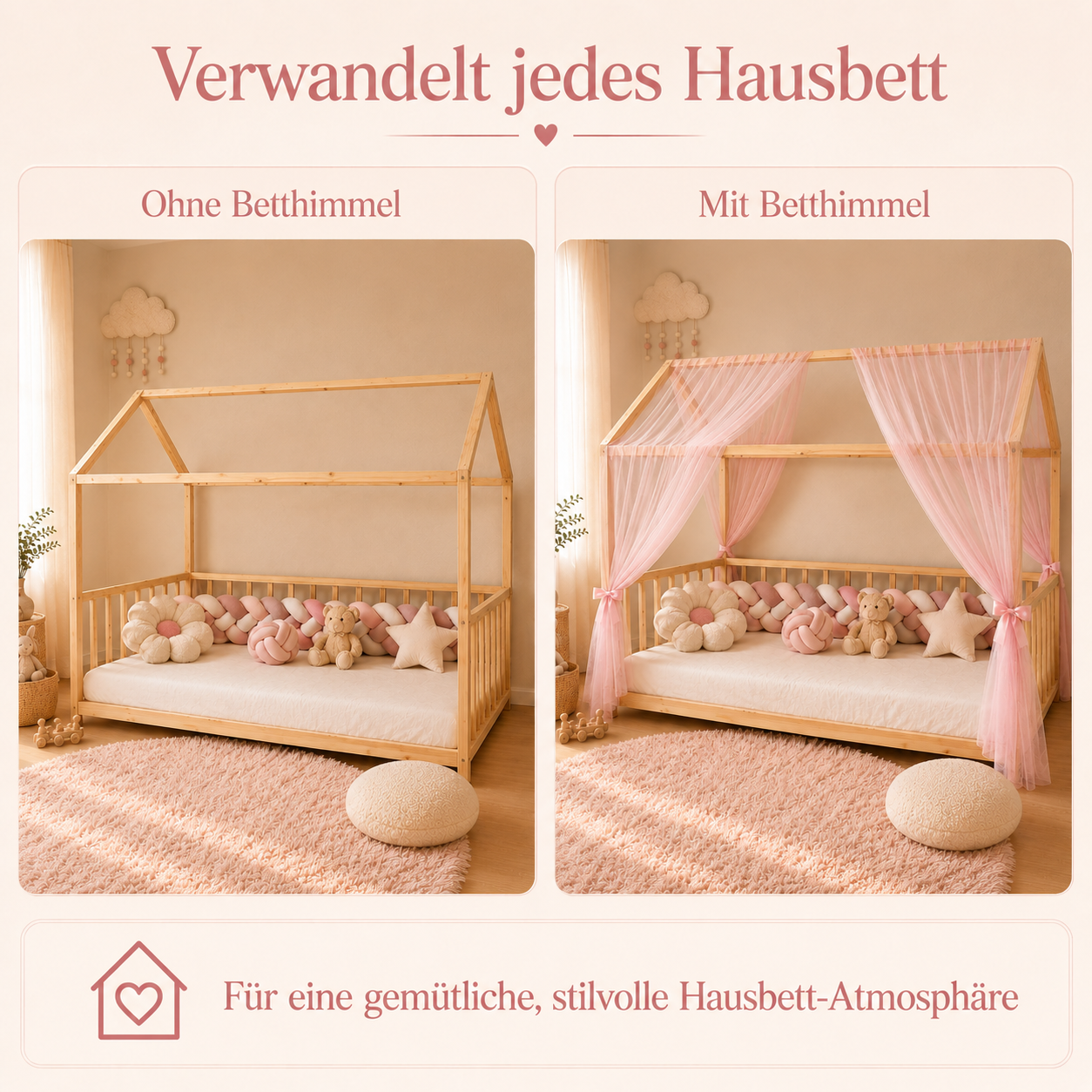 Classic Hausbetthimmel rosa