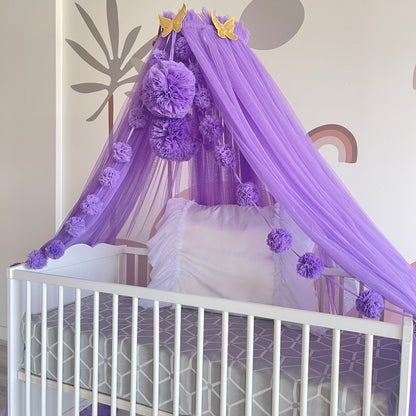 purple bed canopy