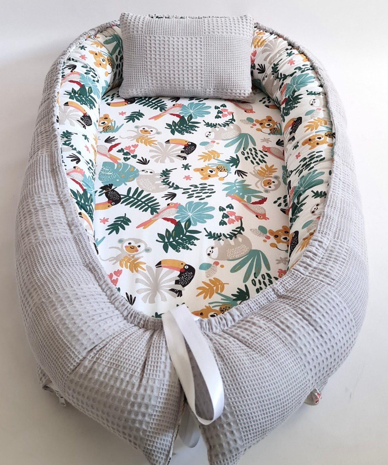 Babynestchen Grau Dschungel
