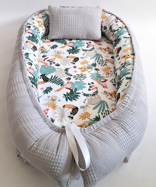 Babynestchen Grau Dschungel