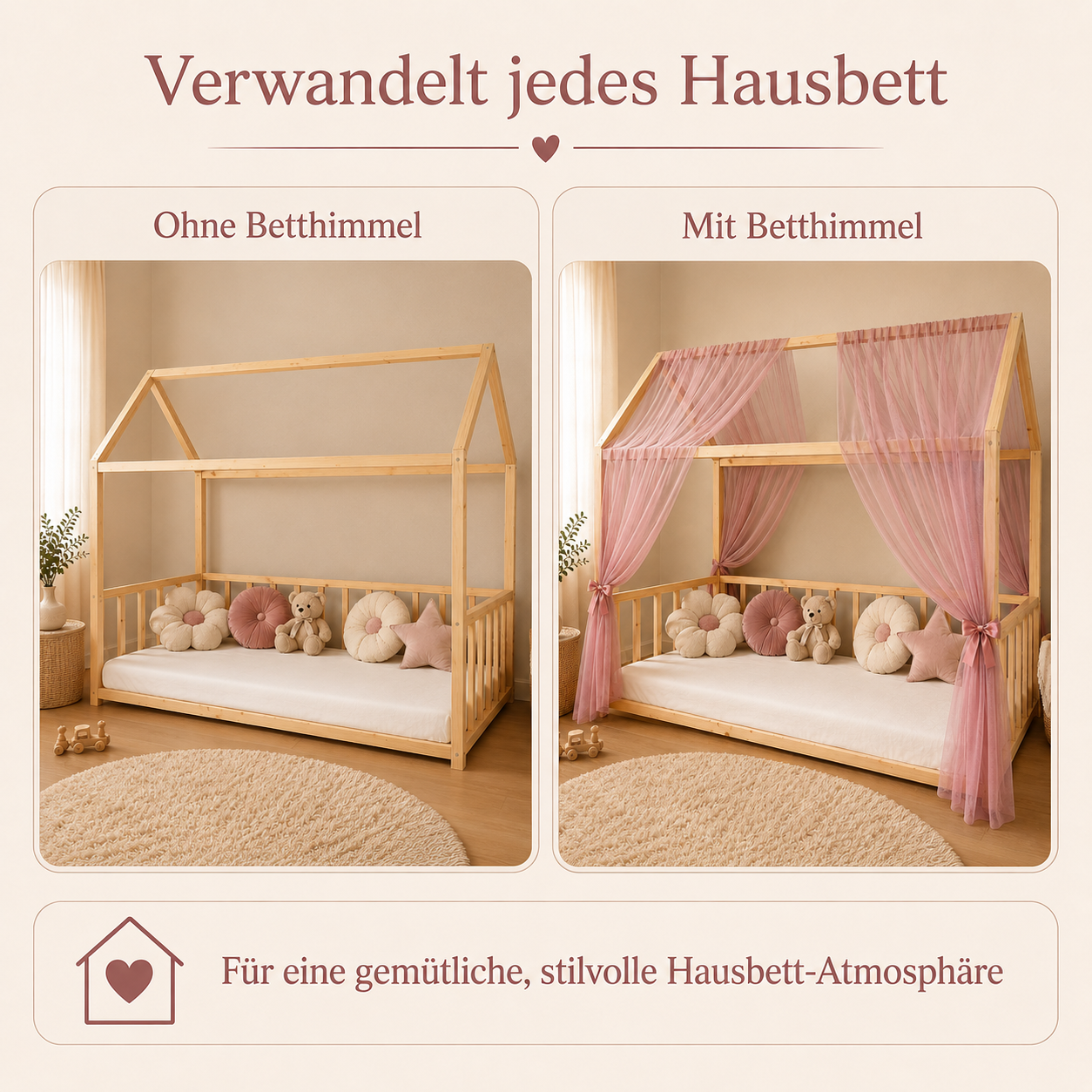 Classic Hausbetthimmel altrosa