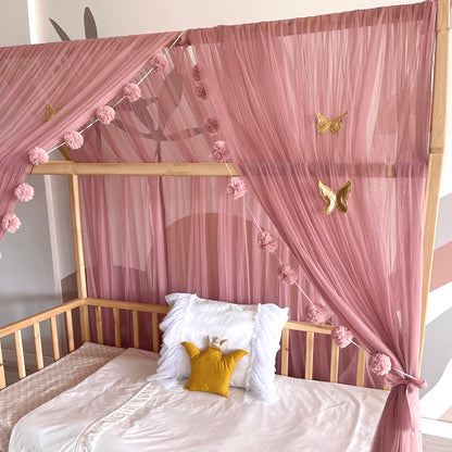 house bed - canopy old pink 