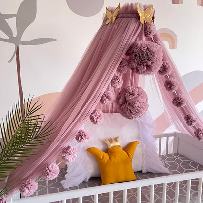 bed canopy old pink