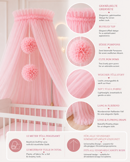 Premium Betthimmel rosa