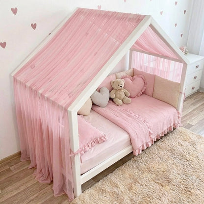Gekräuselter Hausbett - Himmel rosa