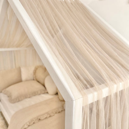 Gekräuselter Hausbett - Himmel beige