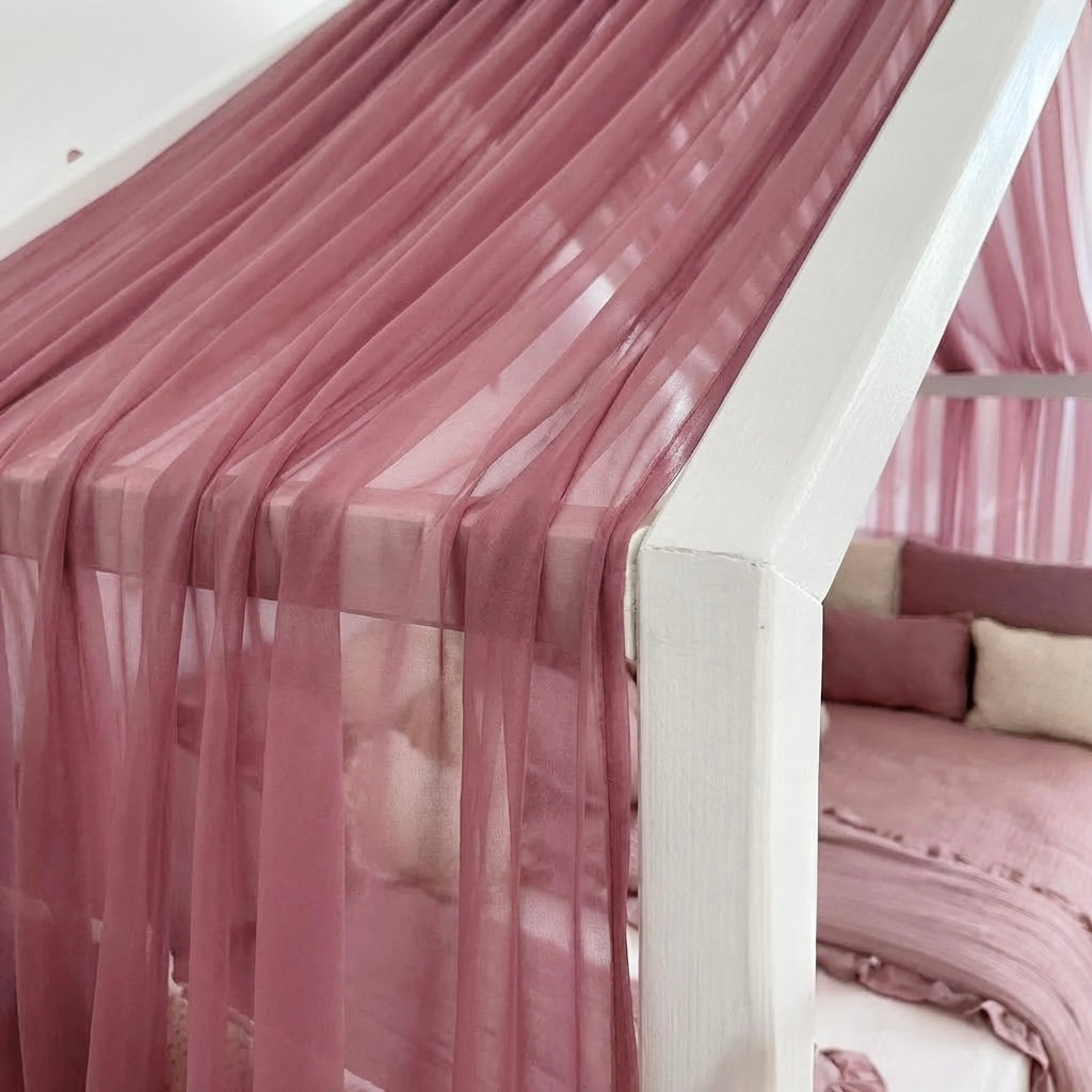 Gekräuselter Hausbett - Himmel altrosa