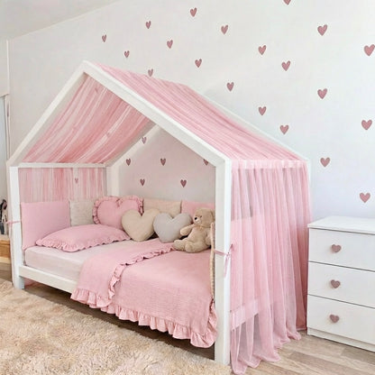 Gekräuselter Hausbett - Himmel rosa