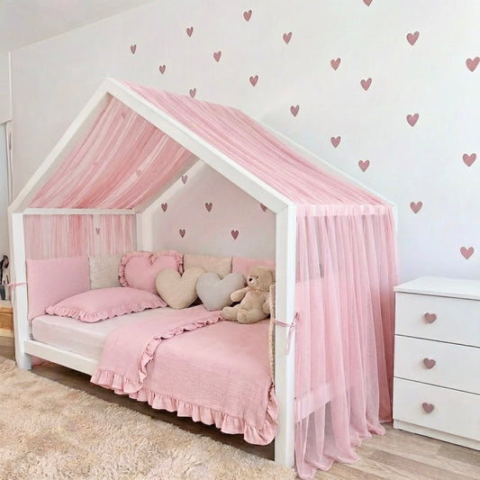 Gekräuselter Hausbett - Himmel rosa