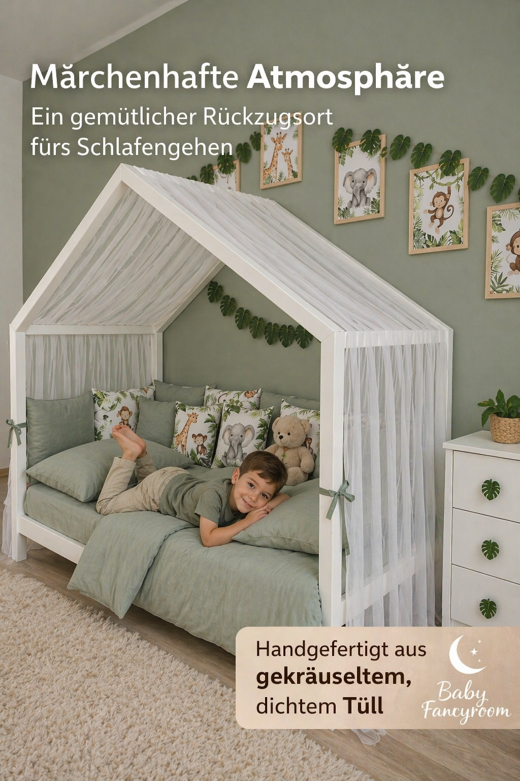 house bed - canopy beige 
