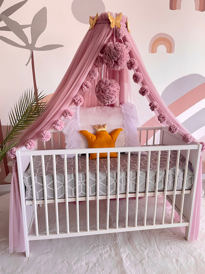 bed canopy old pink