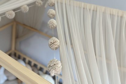 Gekräuselter Hausbett - Himmel beige