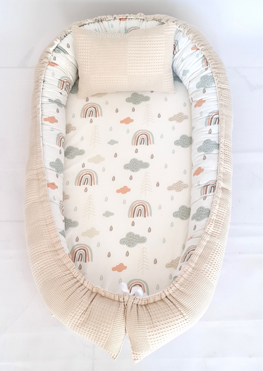 Babynestchen Beige Regenbogen